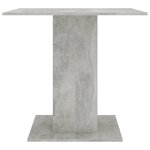 Vidaxl table de salle à manger gris béton 80 x 80 x 75 cm aggloméré