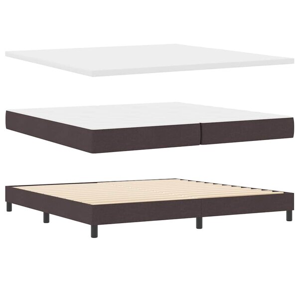 vidaXL Lit boxspring avec matelas Marron foncé 200 x 200 cm tissu