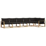 vidaXL Ensemble de canapés d'extérieur 6 Pièces Blanc et noir
