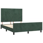 vidaXL Cadre de lit avec tête de lit Vert foncé 140x190 cm Velours