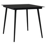 vidaXL Ensemble à manger de jardin 3 Pièces noir rotin PVC