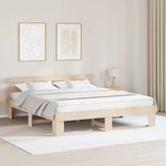 vidaXL Cadre de lit Marron 200 x 200 cm Bois de pin massif