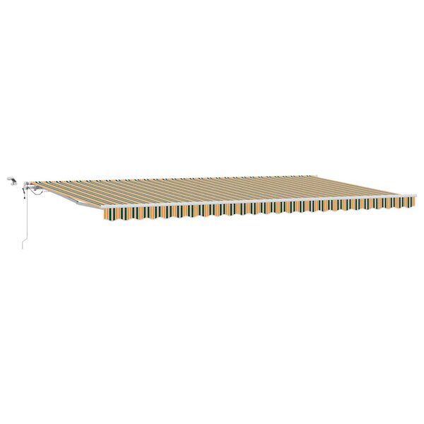 vidaXL Auvent Rétractable Vert et jaune 600 × 350 cm Tissu et Métal