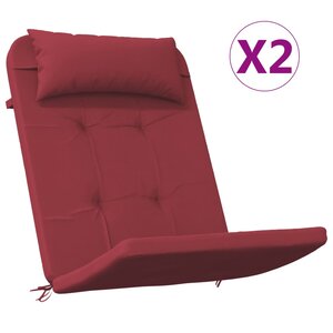 vidaXL Coussins de chaise adirondack lot de 2 rouge bordeaux