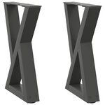 vidaXL Pieds de table basse 2 pièces Anthracite 38 x (42-43 3) cm Acier