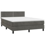 vidaXL Sommier à lattes de lit avec matelas LED Gris foncé 140x190 cm