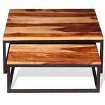 vidaXL Ensemble de table basse gigogne 2 Pièces Bois massif