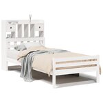 vidaXL Lit bibliothèque sans matelas blanc 100x200 cm bois pin massif