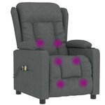 vidaXL Fauteuil électrique de massage Gris foncé Tissu
