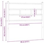 vidaXL Tête de lit de remplacement chêne marron 75 cm acier et bois d'ingénierie