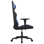 vidaXL Chaise de jeu de massage Noir et bleu Tissu