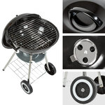 Tectake Barbecue charbon sur roues Ø 41,5 cm