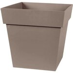 Pot de fleur carré - 32 x 32 x 32 cm - 22 L - Taupe
