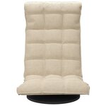 vidaXL Chaise pivotante de sol Crème Tissu