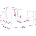 vidaXL Canapé de jardin avec coussin 140 cm Acacia solide Blanc crème