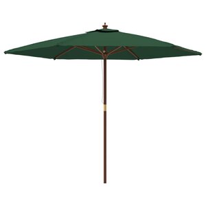 vidaXL Parasol de jardin avec mât en bois vert 299x240 cm