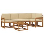 vidaXL Ensemble de canapés d'extérieur 6 Pièces Naturel et Beige