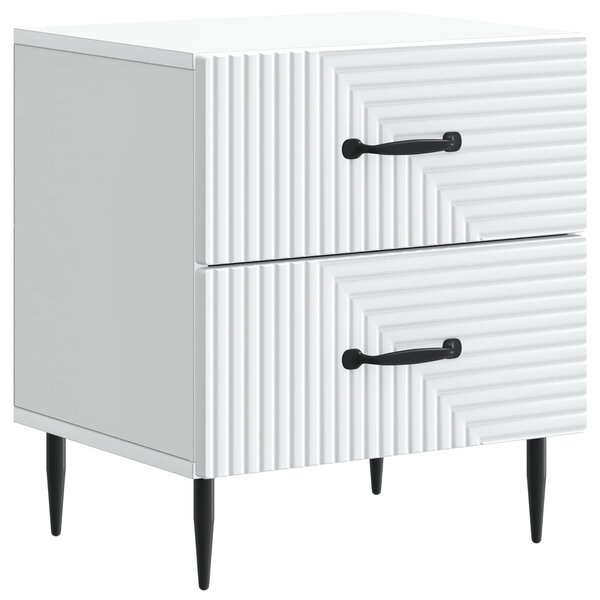 vidaXL Cabinet de chevet Blanc 43 x 34 5 x 47 5 cm Bois d'ingénierie