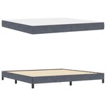 vidaXL Lit boxspring avec matelas Gris foncé 200 x 200 cm Velours