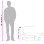 vidaXL Canapé de milieu de jardin avec coussins gris foncé Bambou
