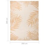 vidaXL Tapis à tissage plat d'extérieur 200x280 cm Motif de feuille