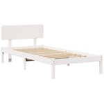 vidaXL Cadre de lit avec tête de lit Blanc 90 x 190 cm Pin massif