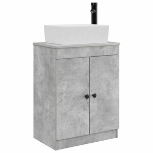 vidaXL Meuble de salle de bain avec évier Gris béton 54 x 35 x 83 cm