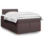 vidaXL Sommier à lattes de lit et matelas marron foncé 120x190cm tissu