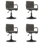 vidaXL Chaises pivotantes à manger lot de 4 gris foncé velours