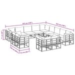 vidaXL Ensemble de canapé de jardin avec coussin 13 Pièces Noir Aluminium