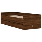 vidaXL Cadre de lit avec tiroirs chêne marron 90x190 cm