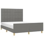 vidaXL Cadre de lit sans matelas gris foncé 140x190 cm tissu