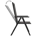 vidaXL Chaises de jardin pliables 8 Pièces Textilène Noir