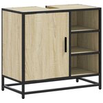 vidaXL Meuble de salle de bain avec lavabo Chêne Sonoma 65 x 33 x 60 cm Bois d'ingénierie