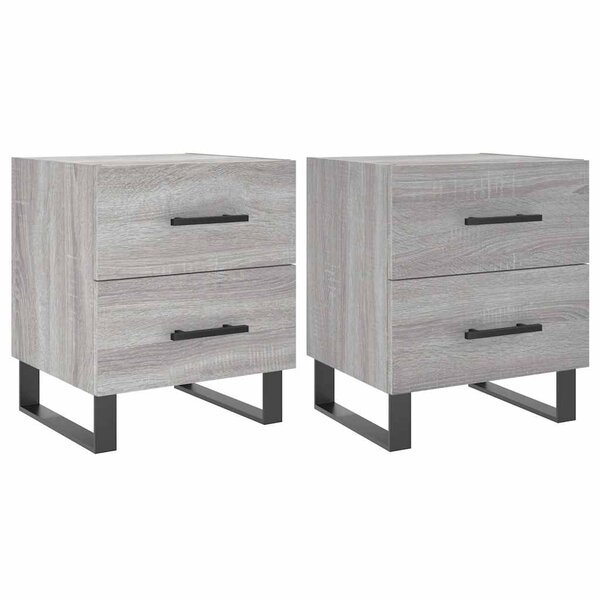 vidaXL Tables de chevet 2 Pièces sonoma gris 40x35x47 5 cm