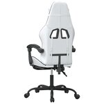 vidaXL Chaise de jeu pivotante et repose-pied Blanc et noir Similicuir