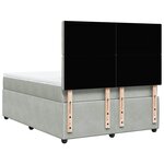 vidaXL Sommier à lattes de lit et matelas Gris clair 140x190cm Velours