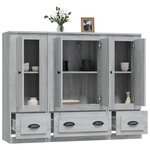 vidaXL Buffets 3 Pièces sonoma gris bois d'ingénierie