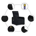 vidaXL Fauteuil inclinable de massage Noir Similicuir
