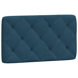 vidaXL Coussin de tête de lit bleu 90 cm velours