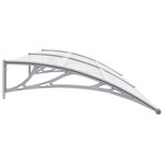 vidaXL Auvent de porte Gris et transparent 240x75 cm PC
