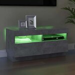 vidaXL Meuble TV avec lumières LED gris béton 80x35x40 cm