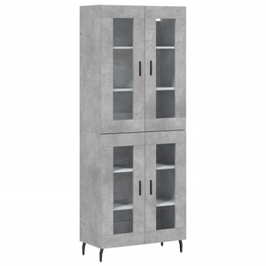 vidaXL Buffet haut Gris béton 69 5x34x180 cm Bois d'ingénierie