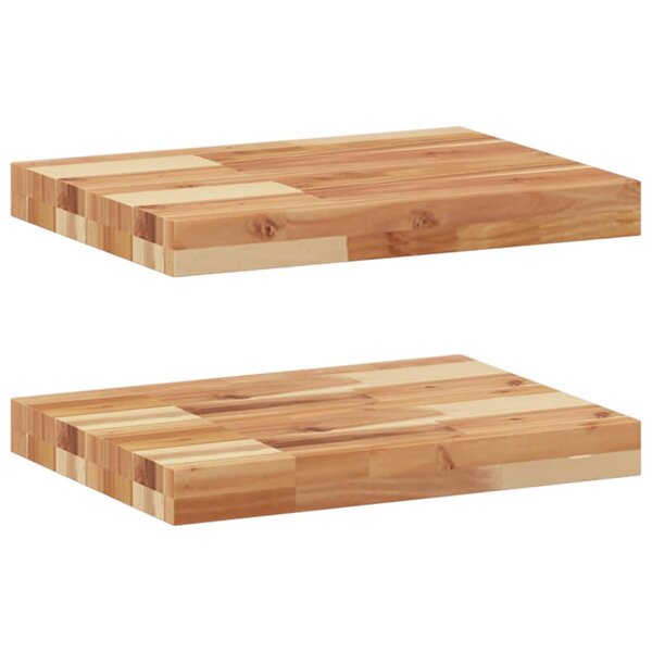 vidaXL Étagères flottantes 2 Pièces 60x30x4 cm acacia massif à l'huile