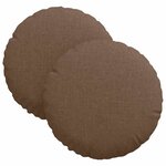 vidaXL Coussins de siège 2 Pièces Marron Ø30 x 13 cm tissu