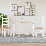 vidaXL Table à manger Panama blanc 112x60x75 cm bois massif de pin