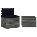 vidaXL Salon palette de jardin 2 Pièces avec coussins Bois de pin massif