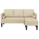 vidaXL Ensemble de Canapés Crème 173 x 131 x 67 cm tissu
