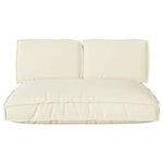 vidaXL Set de coussins de palette 3 Pièces Crème 120 x 80 x 12 cm