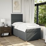 vidaXL Sommier à lattes de lit avec matelas Gris foncé 90x200 cm Tissu